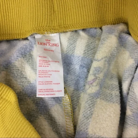 Disney The Lion King Pajama Pants Yellow Gray Plaid Women's Medium‎ - Picture 9 of 12